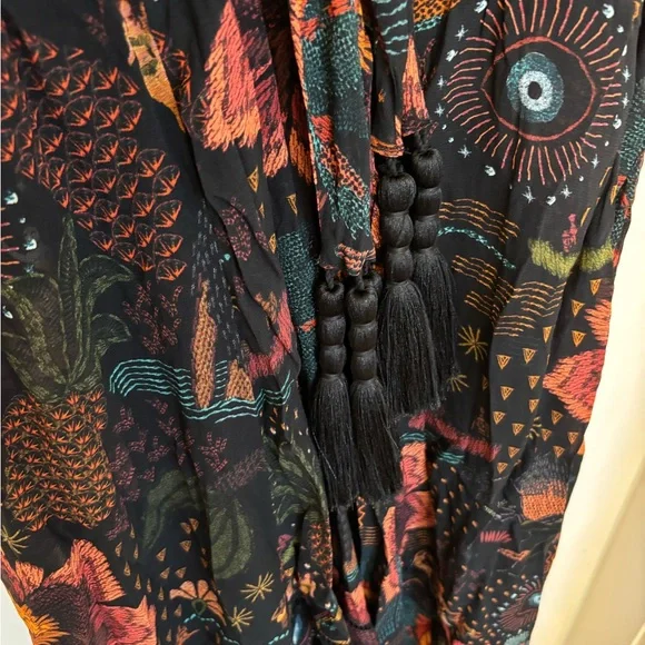 FARM Rio Black and Orange Flutter Sleeve Maxi Sundress - Picture 5 of 11